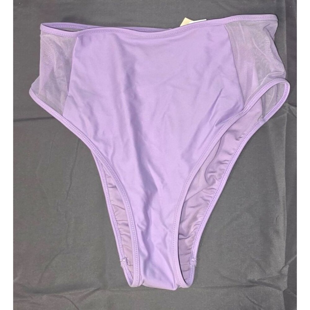 Aerie Purple See-through Sides High Cut Cheeky Swim Bathing Suit New Medium M